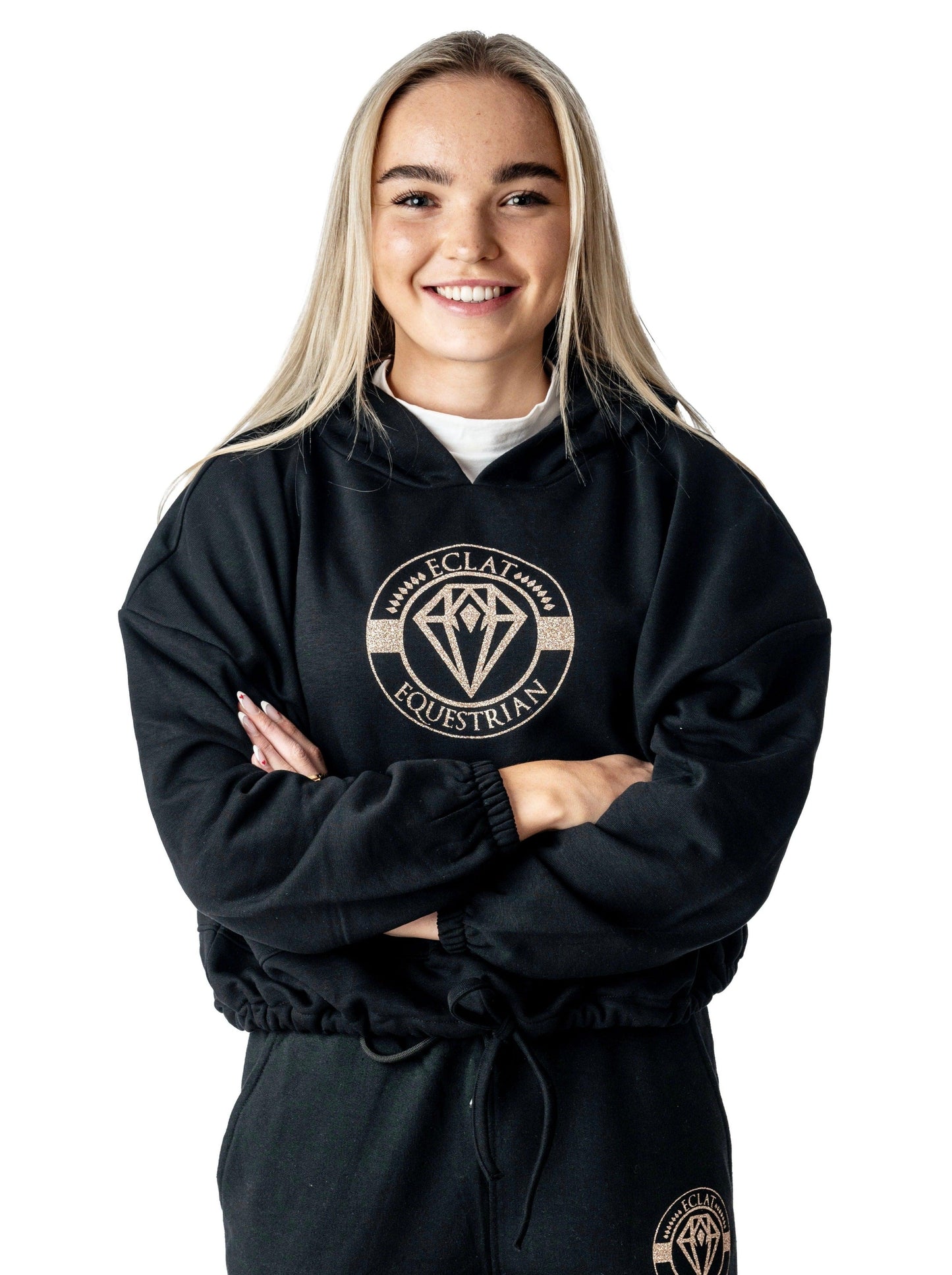Oversized Crop Hoodie (Black)