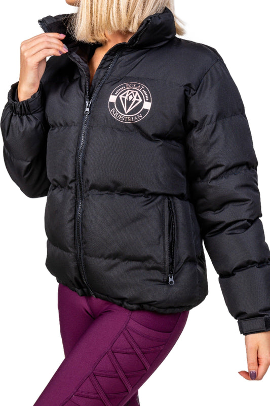 Puffer Jacket (Black/Rose Gold) - Eclat Equestrian Online