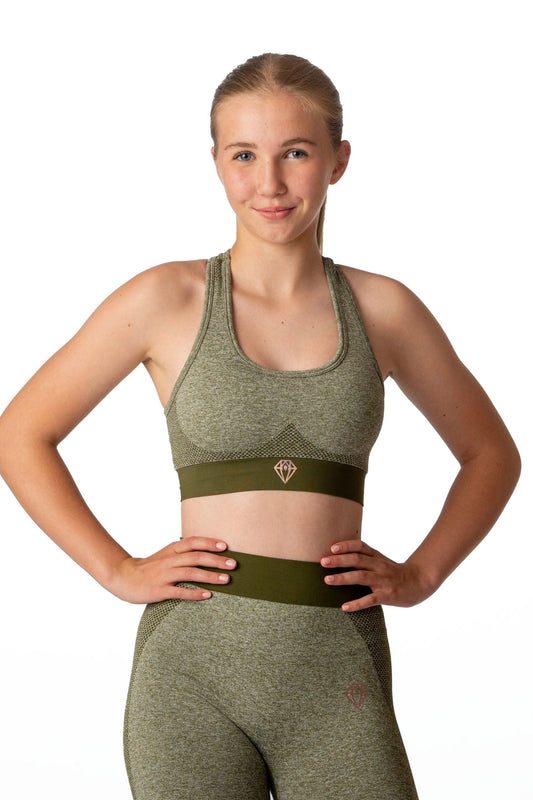 Power Sports Bra (Olive) - Eclat Equestrian Online