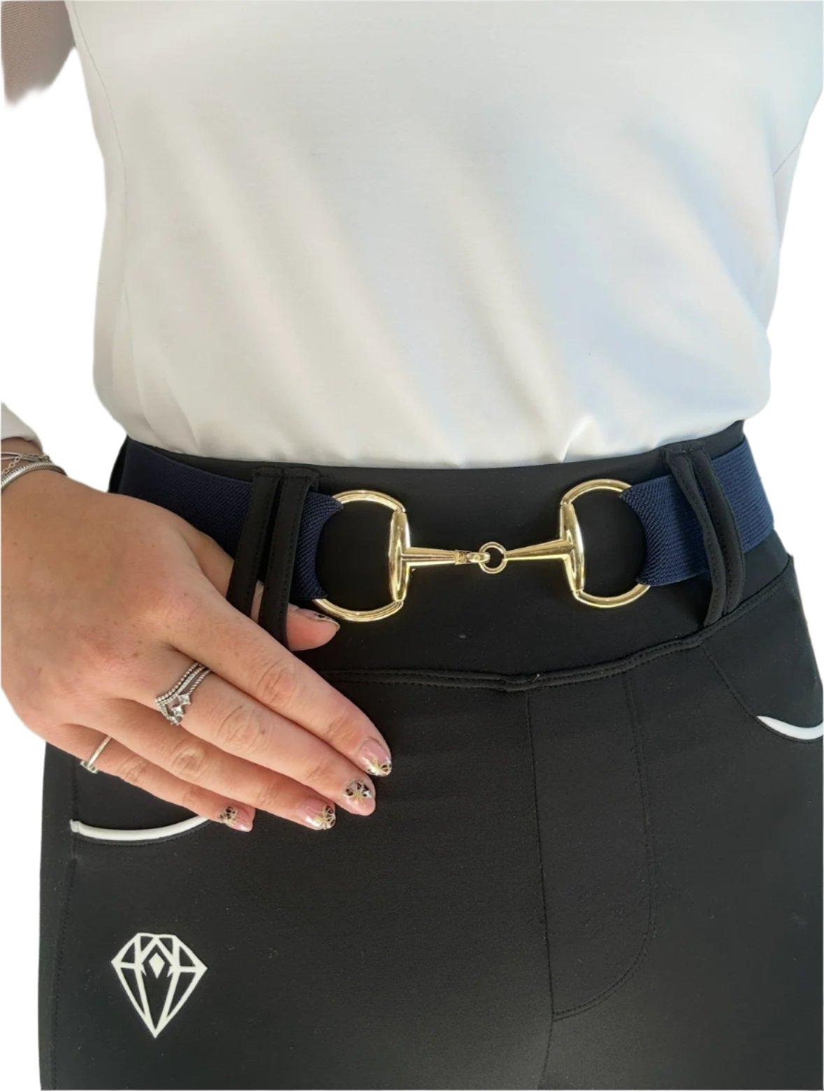 Snaffle Belt (Navy/Gold) - Eclat Equestrian Online