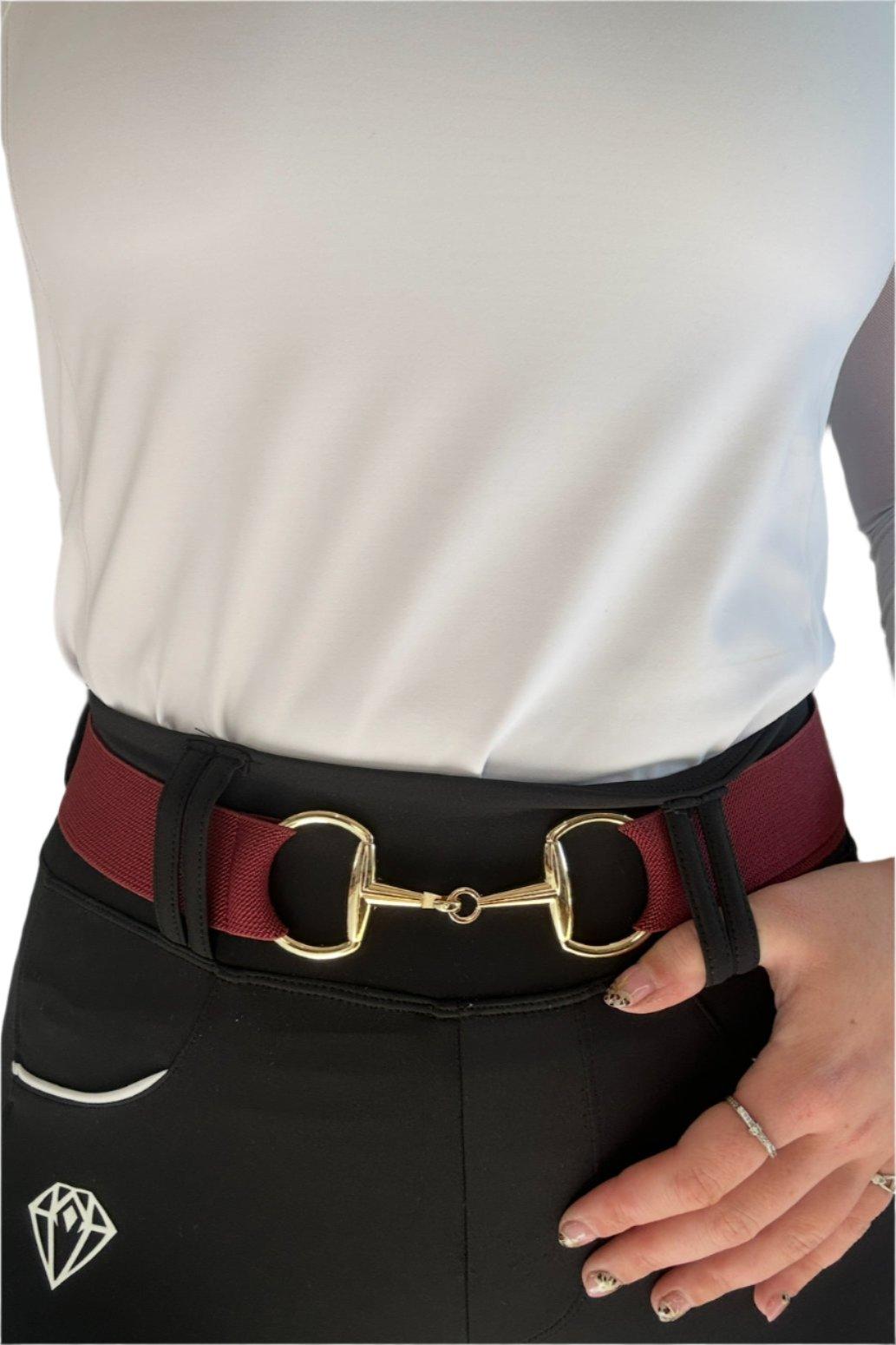 Snaffle Belt (Burgundy/Gold) - Eclat Equestrian Online