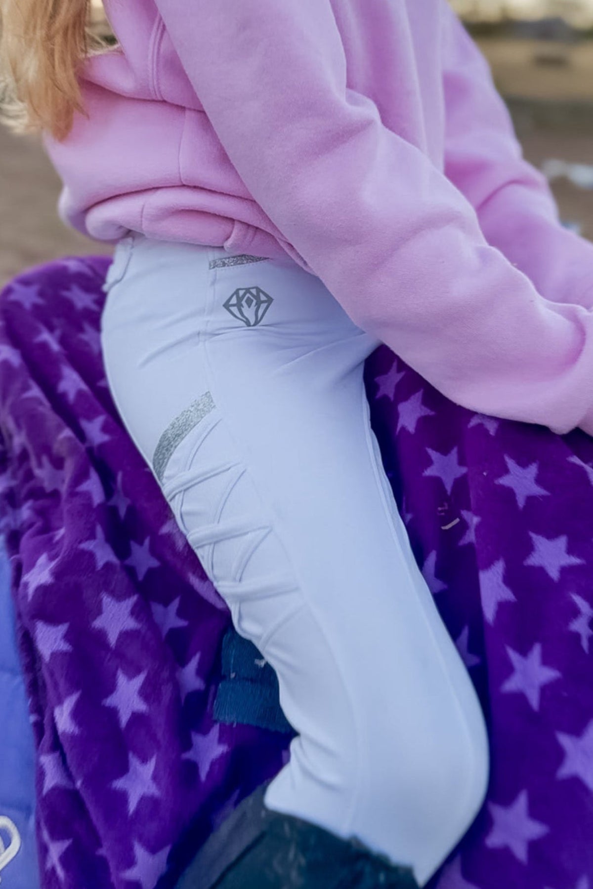 Young Rider Sparkly LegUps (White) - Eclat Equestrian Online