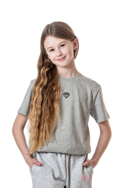 Junior Glitter Block Tee (Grey) - Eclat Equestrian Online