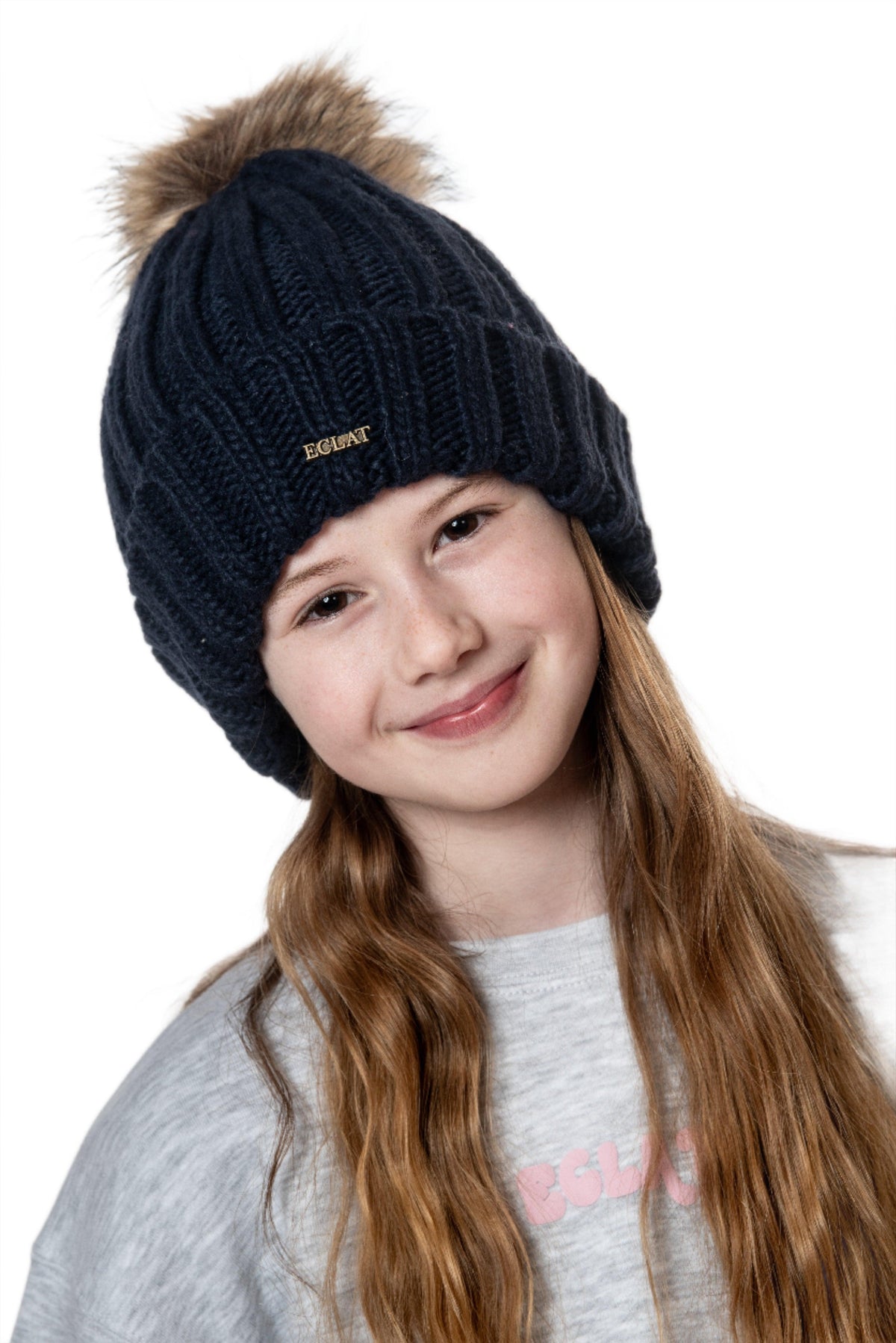 Pom Pom Hat (Navy) - Eclat Equestrian Online