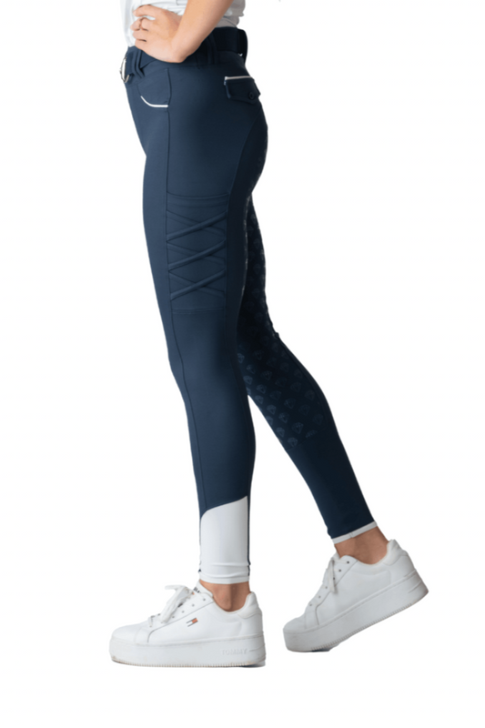 Full Seat Riding Leggings 'LegUps' (Navy) - Eclat Equestrian Online