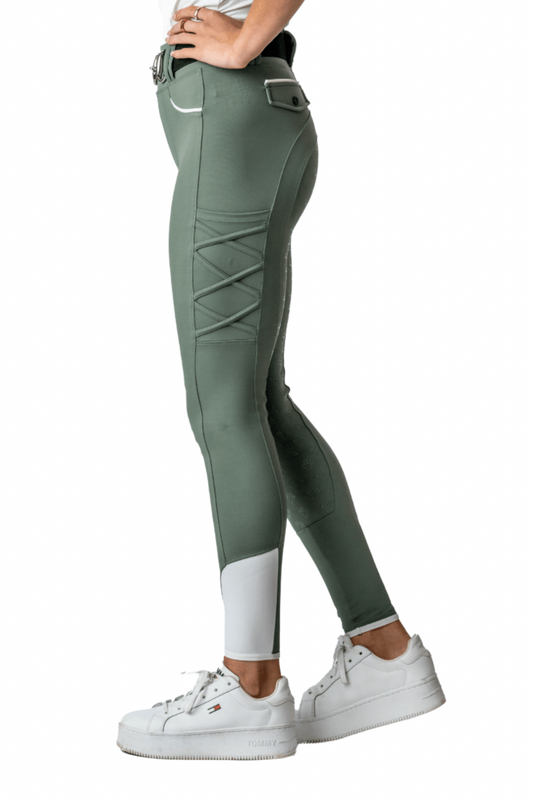 Full Seat Riding Leggings 'LegUps' (Sage) - Eclat Equestrian Online