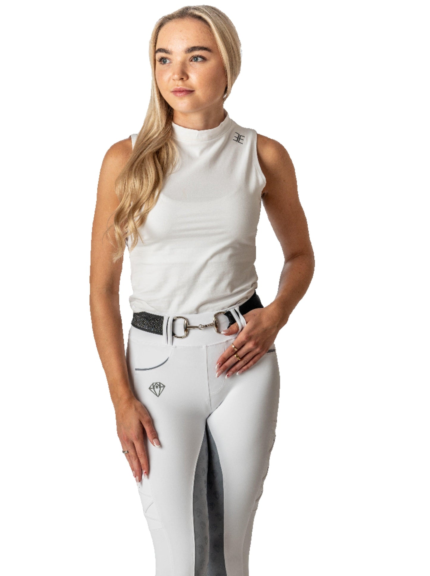 Full Seat Riding Leggings 'LegUps' (White/Grey) - Eclat Equestrian Online