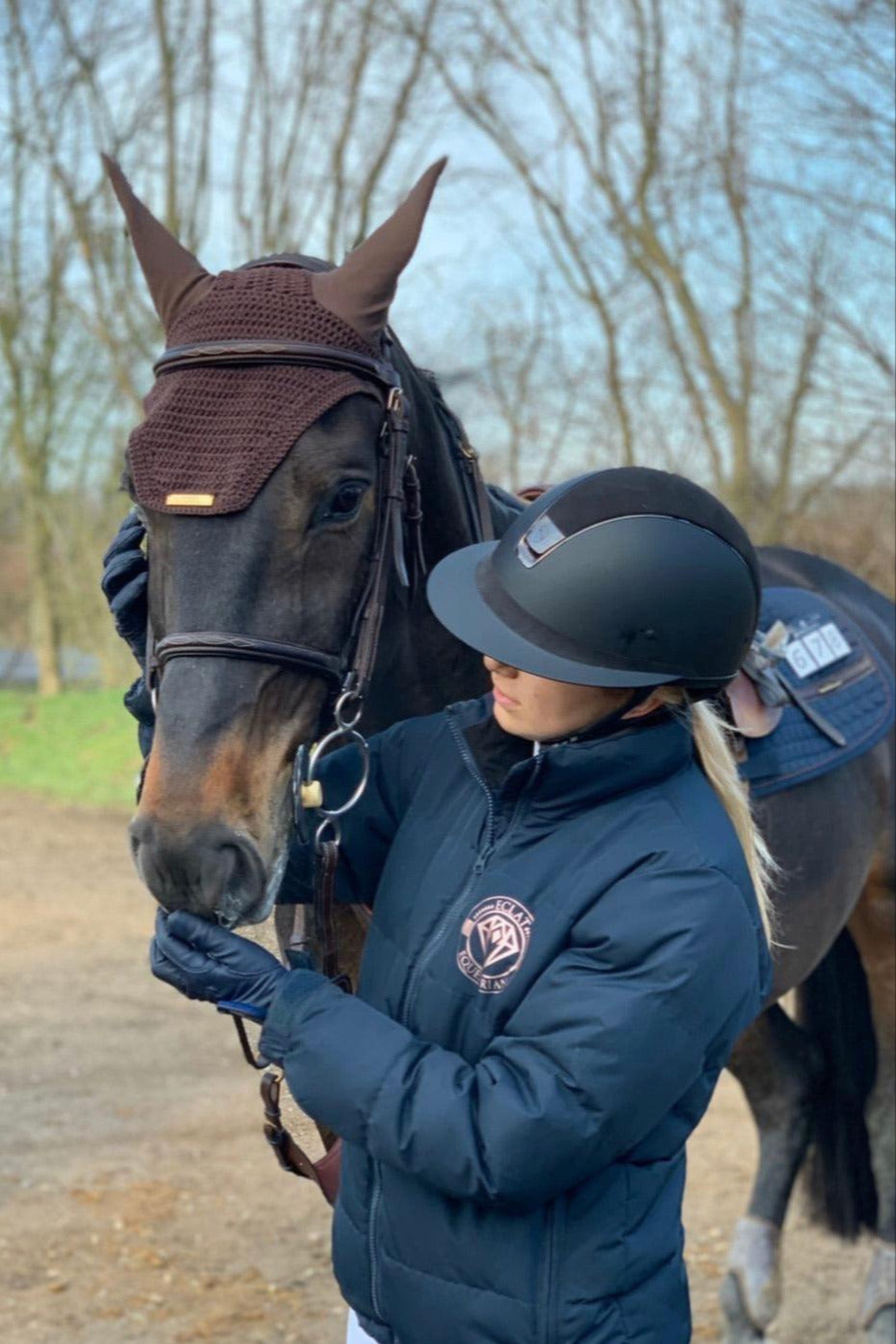 Puffer Jacket (Navy) - Eclat Equestrian Online