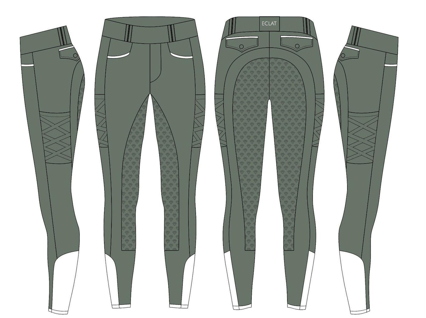 Full Seat Riding Leggings 'LegUps' (Sage) - Eclat Equestrian Online