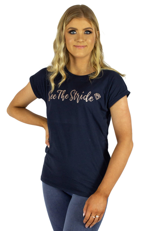 'See The Stride' Glitter Tee - Eclat Equestrian Online