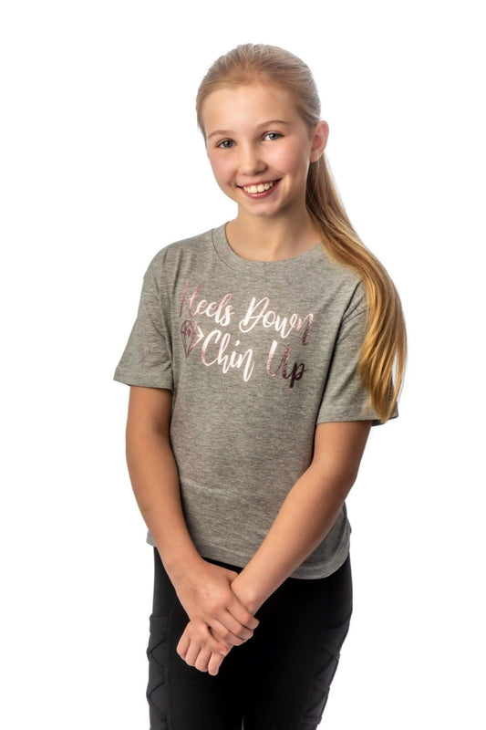 Young Rider 'Heels Down, Chin Up' Tee - Eclat Equestrian Online