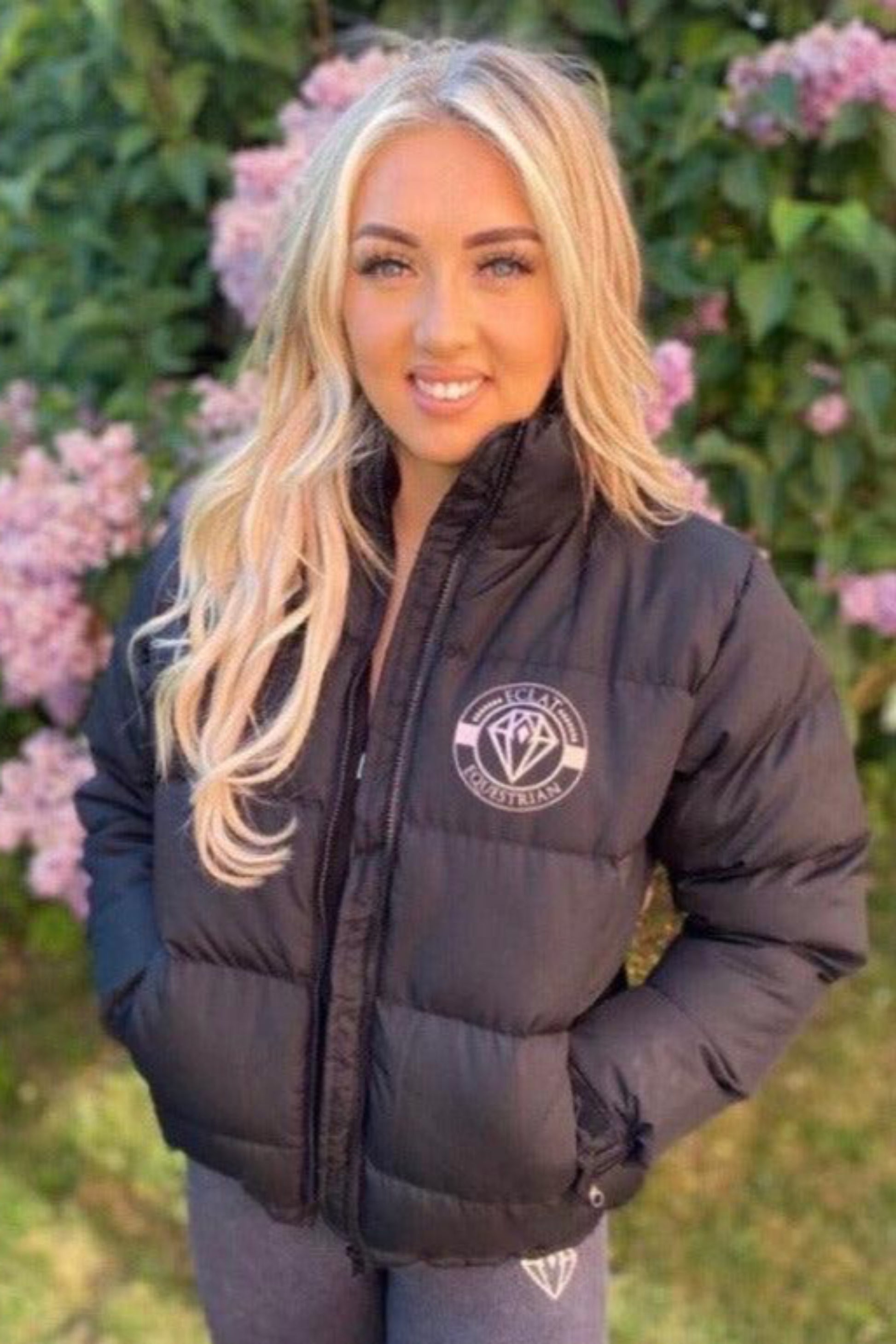 Puffer Jacket (Black/Rose Gold) - Eclat Equestrian Online