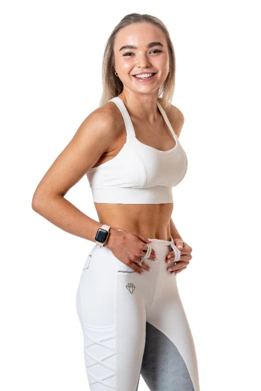 Competition Sport Bra (White) - Eclat Equestrian Online