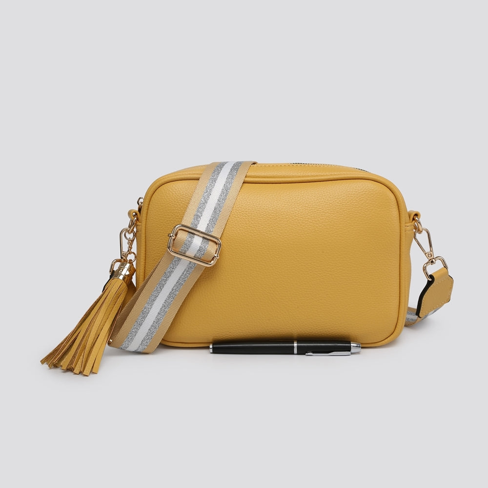 Cross Body Tassel Bag & Strap (Yellow)