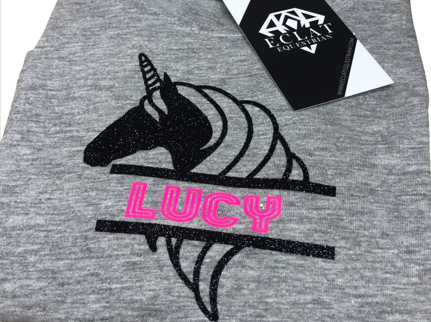 Young Rider Personalised Unicorn Name Tee