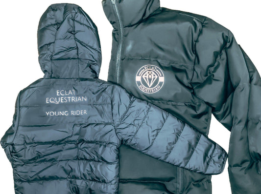 Young Rider Puffer Jacket (Black) - Eclat Equestrian Online